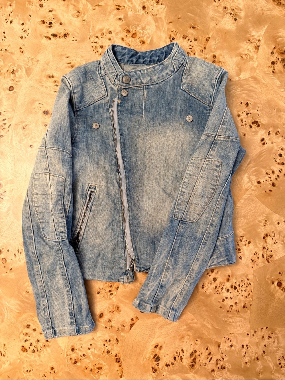 Ralph Lauren Light Blue Denim Moto Jacket - Girls